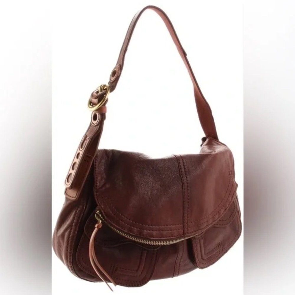 Lucky Brand Shoulder Bag Stash Vintage Inspired Brown Leather